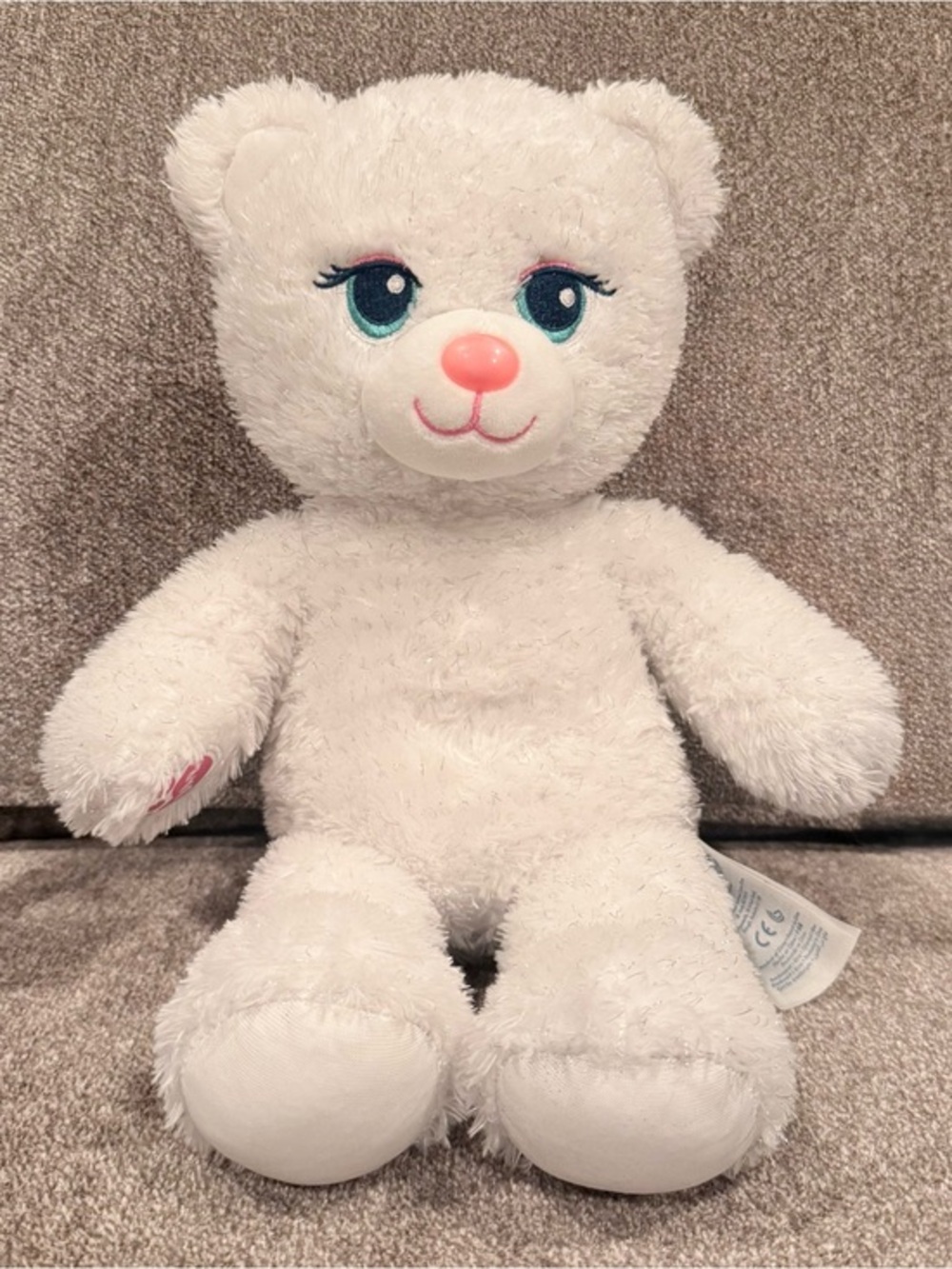 Build-A-Bear white/ silver sparkly bear